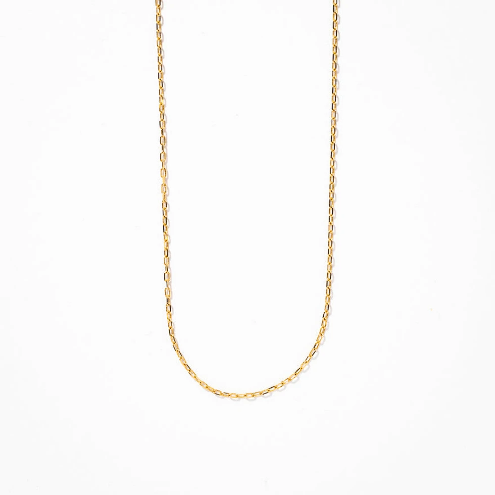 10K Italian Yellow Gold 1mm Open Cable Chain (18")