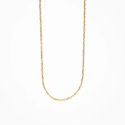 10K Italian Yellow Gold 1mm Open Cable Chain (18")