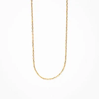 10K Italian Yellow Gold 1mm Open Cable Chain (18")