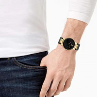 Citizen Men's Axiom Eco-Drive With Gold Tone Case and Black Leather St