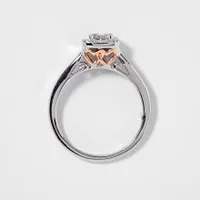 Diamond Halo Cluster Ring 10K White and Rose Gold (0.25ct tw)