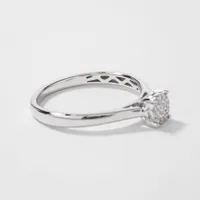 White Gold Diamond Cluster Promise Ring (0.05 ct tw)