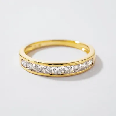 14K Channel Set Diamond Yellow Gold Wedding Band (0.40ct tw)