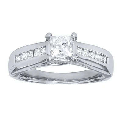 Princess Cut Diamond Engagement Ring 14K White Gold (1.00 ct tw)