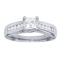 Princess Cut Diamond Engagement Ring 14K White Gold (1.00 ct tw)