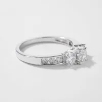 Three-Stone Diamond Engagement Ring 10K Gold (0.95 ct tw