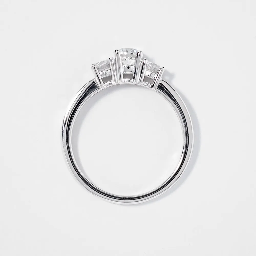 Three-Stone Diamond Engagement Ring 10K Gold (0.95 ct tw