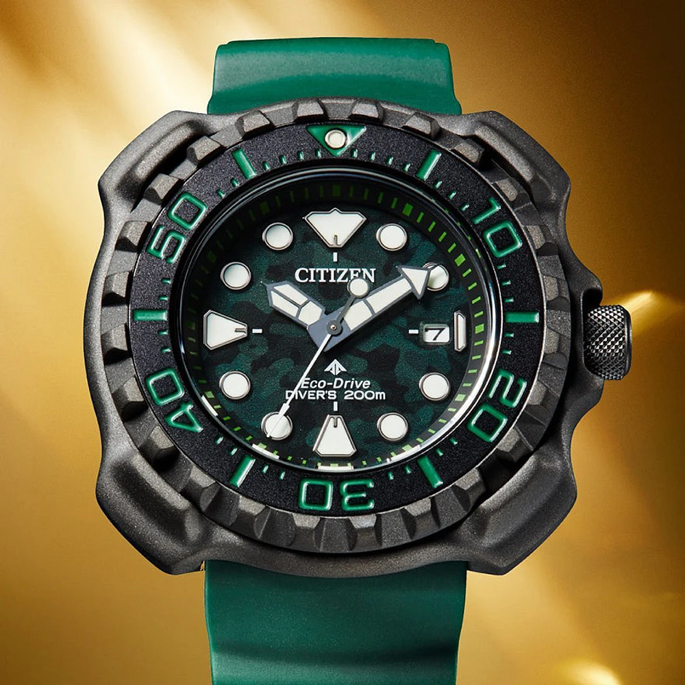 Citizen Eco-Drive Promaster Diver Green Dial Polyurethane Strap | BN02