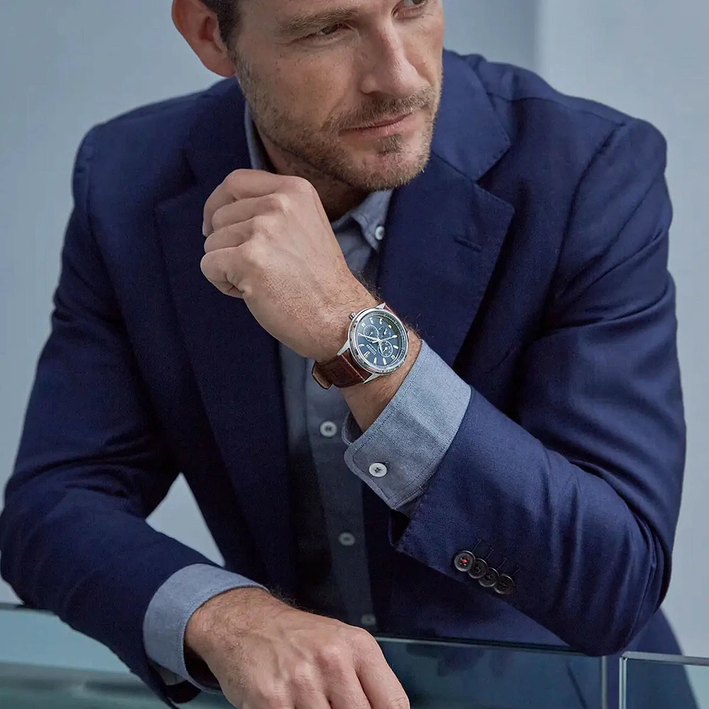 Citizen Men's Corso Eco-Drive Stainless Steel Blue Dial Watch | BU2070