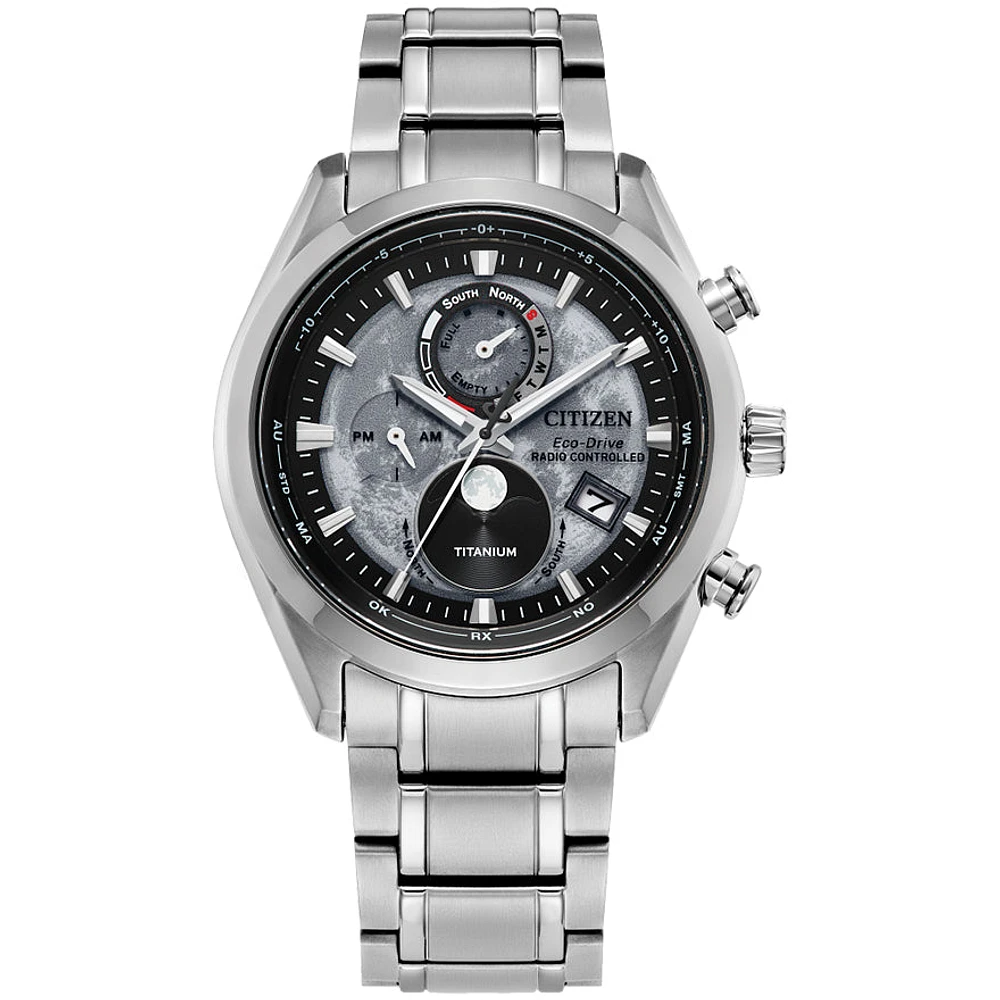 Citizen Eco-Drive Tsuki-yomi A-T Gray Dial Super Titanium Bracelet | B