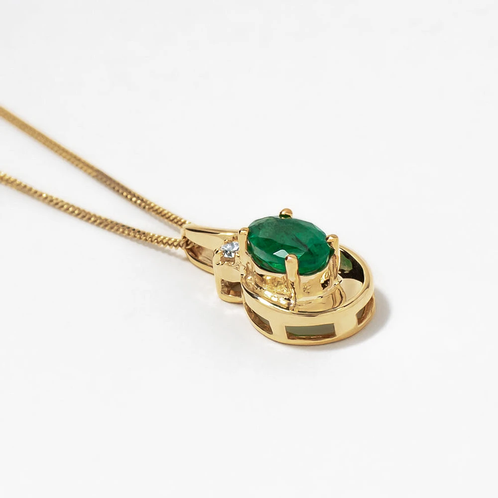 Emerald Necklace in 10K Yellow Gold