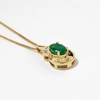 Emerald Necklace in 10K Yellow Gold