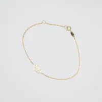 Leaf Charm Bracelet in 10K Yellow Gold