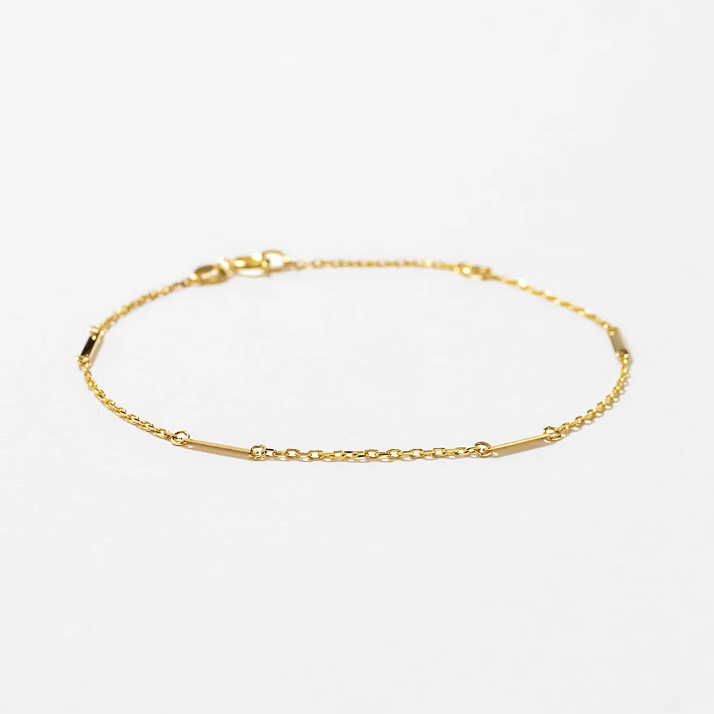 Rectangular Link Bracelet in 10K Yellow Gold