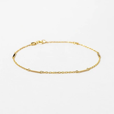 Rectangular Link Bracelet in 10K Yellow Gold