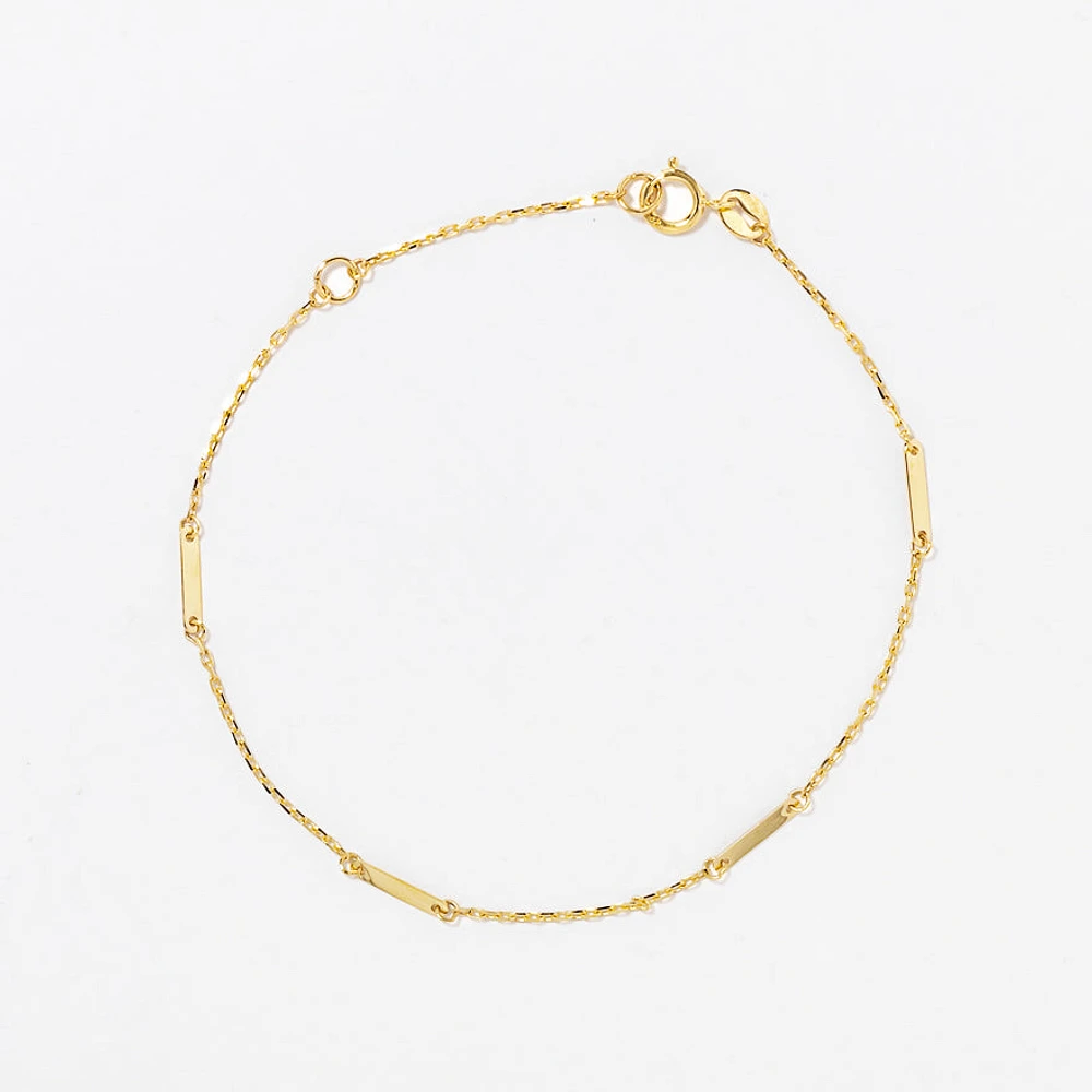 Rectangular Link Bracelet in 10K Yellow Gold