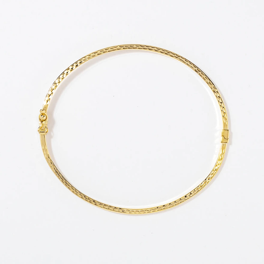 Diamond Cut Bangle in 10K Yellow Gold