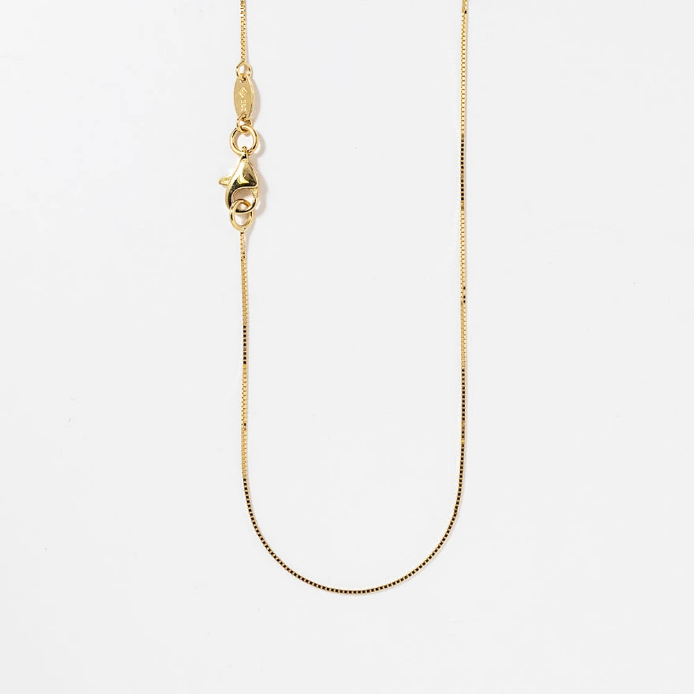14K Yellow Gold 0.55mm Box Chain (16")