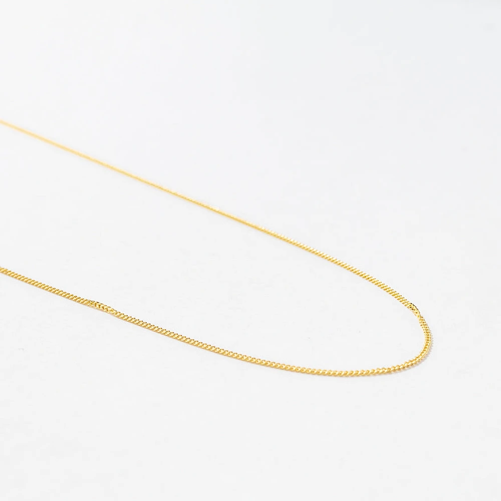 14K Yellow Gold 0.80mm Curb Chain (18")
