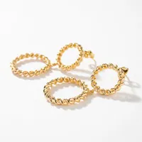 Double Twist Circle Drop Earrings in 10K Yellow Gold