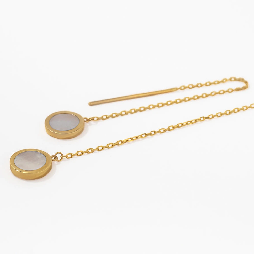 Chain Drop Earrings in 10K Yellow Gold