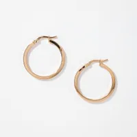 Square Tube Hoop Earrings in 14K Yellow Gold