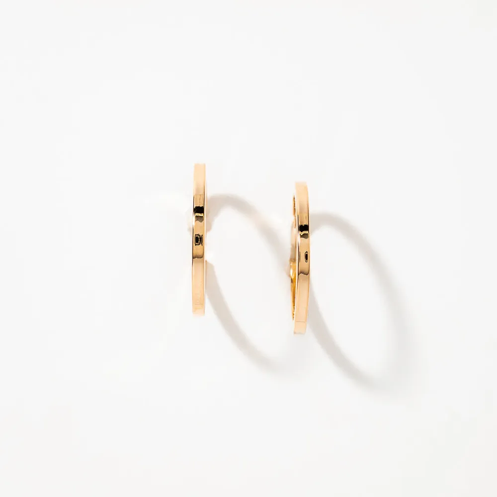 Square Tube Hoop Earrings in 14K Yellow Gold