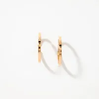 Square Tube Hoop Earrings in 14K Yellow Gold