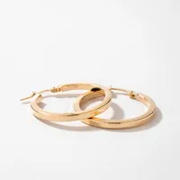 Square Tube Hoop Earrings in 14K Yellow Gold