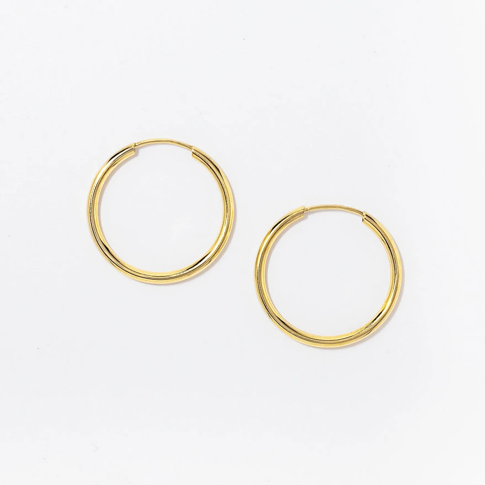 2x20mm Sleeper Earrings in 10K Yellow Gold