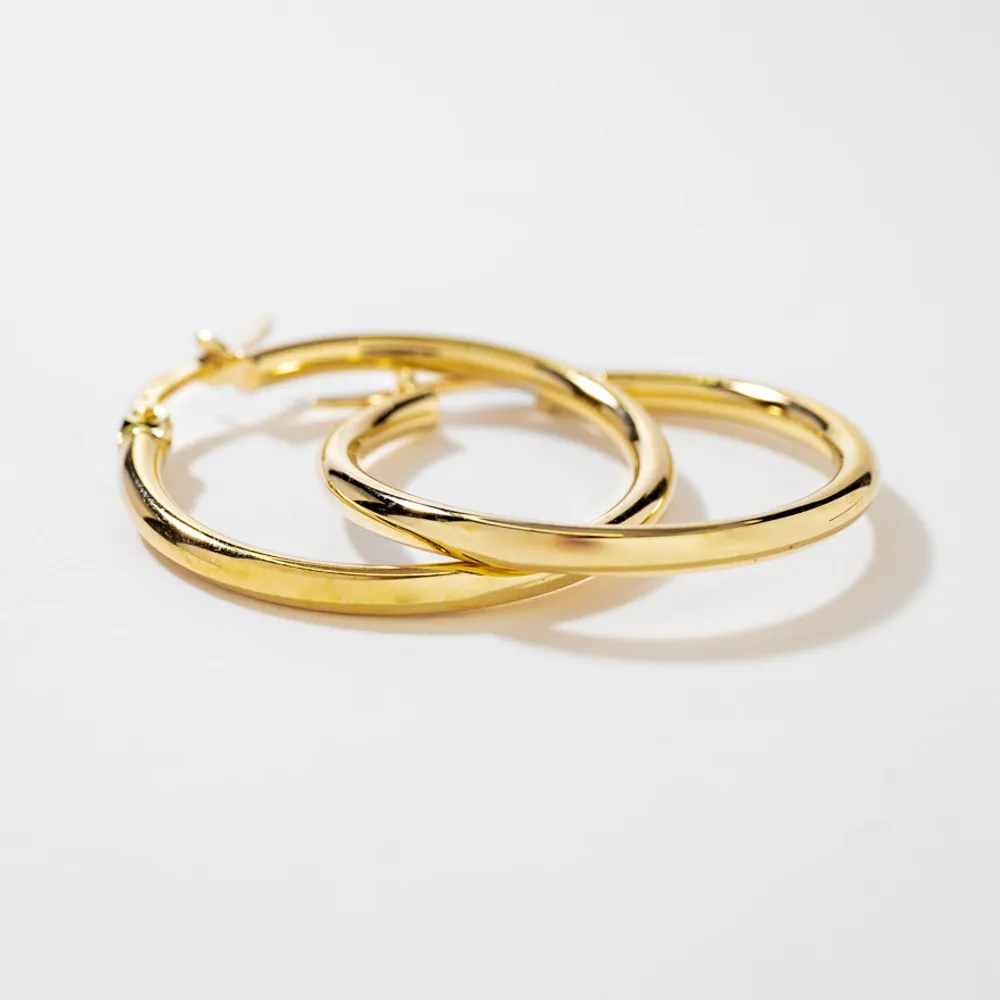 Tube Hoop Earrings in 10K Yellow Gold