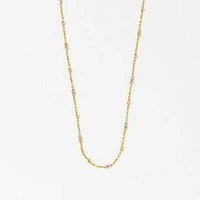 Ball Necklace in 10K Yellow White and Rose Gold