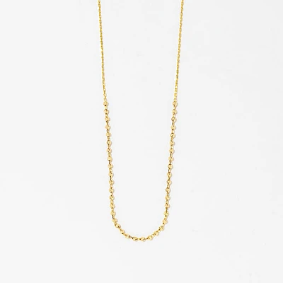 Mini Diamond Cut Beaded Chain in 10K Yellow Gold