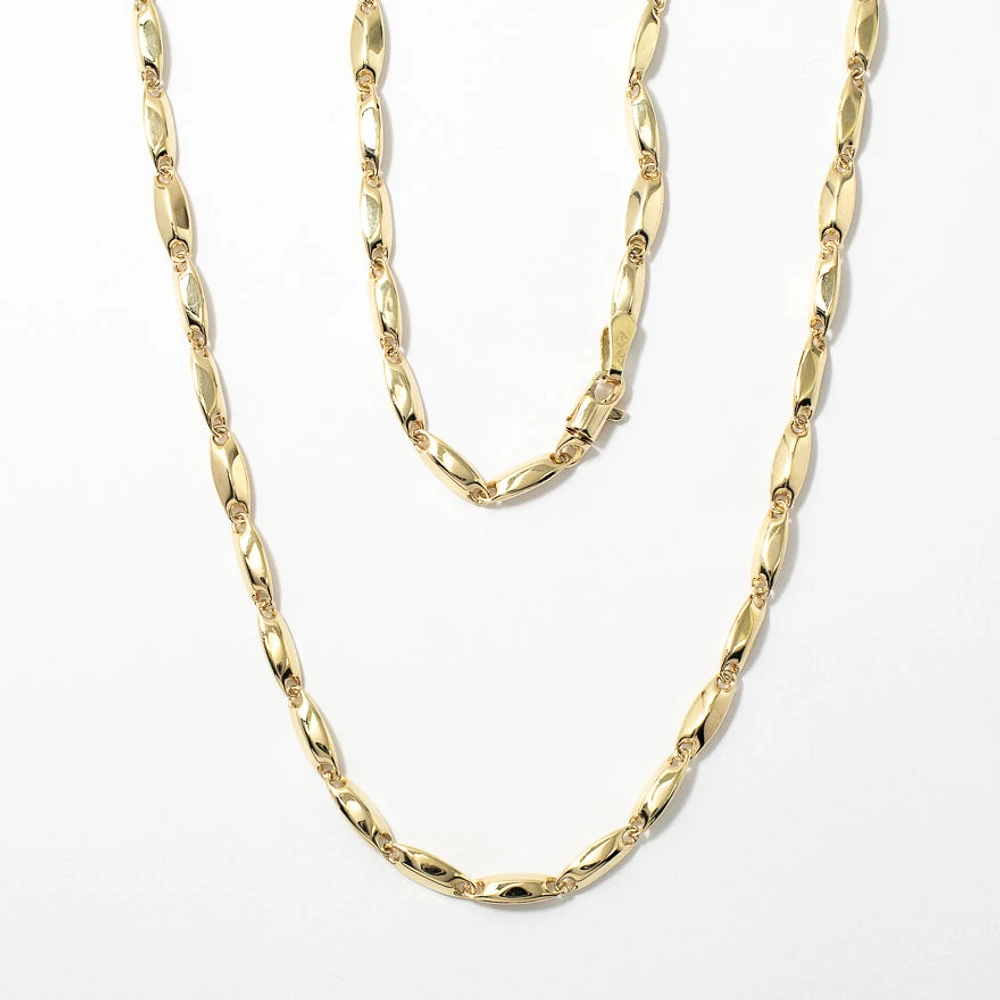 Oval Beveled Chain Necklace in 10K Yellow Gold (18.5")