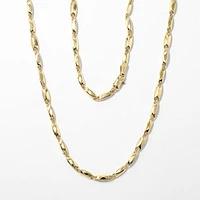 Oval Beveled Chain Necklace in 10K Yellow Gold (18.5")