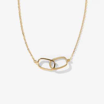 Paperclip Link Chain Necklace in 10K Yellow Gold