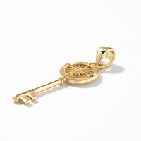 Key Compass Pendant in 10K Yellow Gold