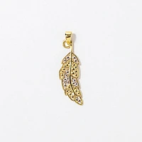 Feather Pendant in 10K Yellow Gold