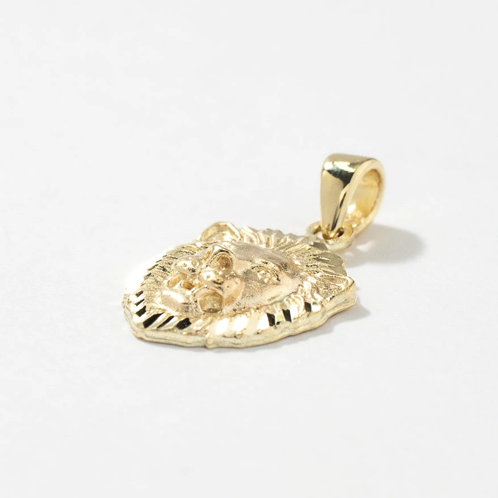 Lion Pendant in 10K Yellow Gold