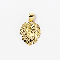Monstera Leaf Pendant in 10K Yellow Gold
