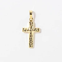 Diamond Cut Cross Pendant in 10K Yellow Gold