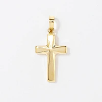 Diamond Cut Cross Pendant in 10K Yellow Gold