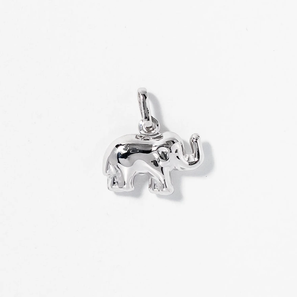 Elephant Pendant in 10K White Gold