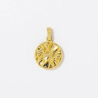 Diamond Cut Sunray Wave Pendant in 10K Yellow Gold