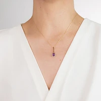 Amethyst Pendant Necklace in 10K Yellow Gold