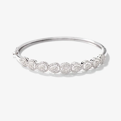 Hinged Diamond Bangle in 10K White Gold (1.00 ct tw)