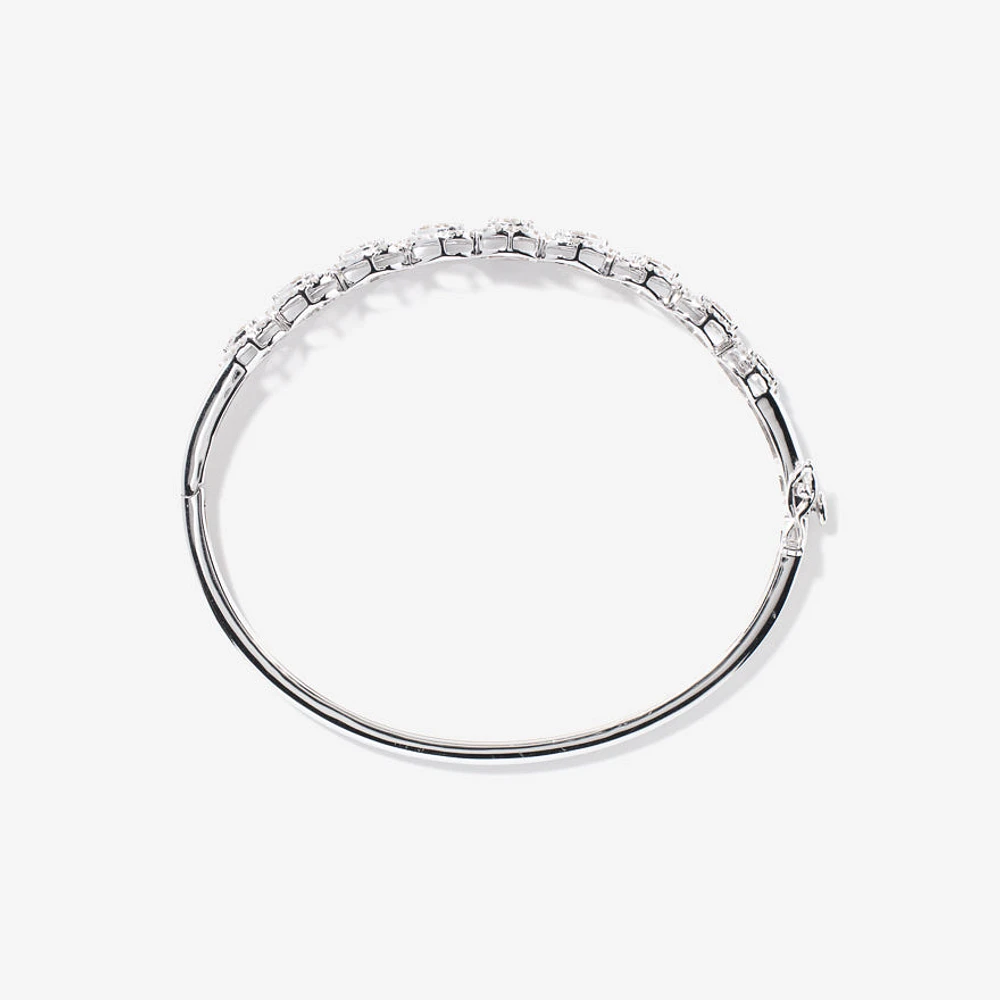 Hinged Diamond Bangle in 10K White Gold (1.00 ct tw)