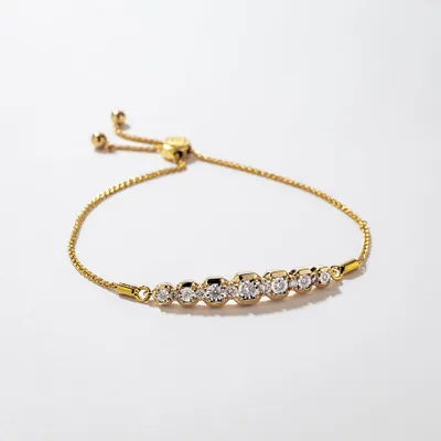 Diamond Bolo Bracelet in 10K Yellow Gold (0.40 ct tw)