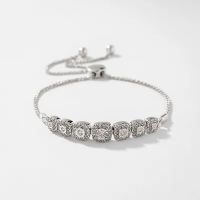 Diamond Bolo Bracelet in 10K White Gold (0.50 ct tw)