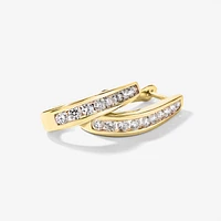 Channel Set J Hoop Diamond Earrings in 10K Yellow Gold (0.75 ct tw)